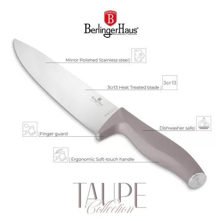 Berlinger Haus Késkészlet 6 részes Bambusz Vágódeszkával BH-2967 Taupe