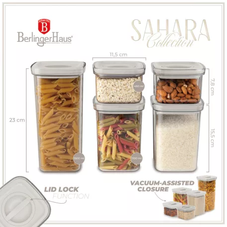 Berlinger Haus Ételtároló Szett Tetővel 5 db-os BH-8575 Sahara 