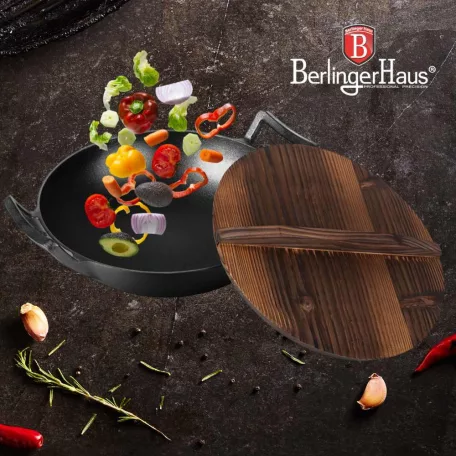 Berlinger Haus Öntöttvas Wok Fa Tetővel LP-BH-190 Strong Mold