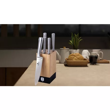 Berlinger Haus Késkészlet 7 részes Bambusz Állvánnyal BH-2804 Matte Black 