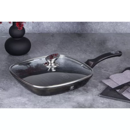Berlinger Haus Grill Serpenyő+Fedő 28 Cm BH-6612 Shiny Black 