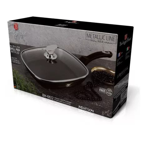 Berlinger Haus Grill Serpenyő+Fedő 28 Cm BH-6612 Shiny Black 