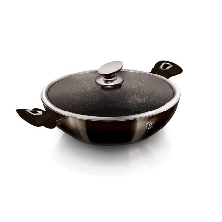 Berlinger Haus Wok+Fedő 30 Cm BH-7115 Shiny Black 