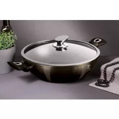 Berlinger Haus Wok+Fedő 30 Cm BH-7115 Shiny Black 