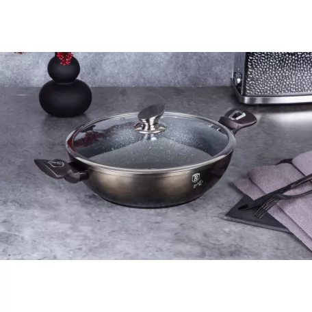 Berlinger Haus Wok+Fedő 30 Cm BH-7115 Shiny Black 