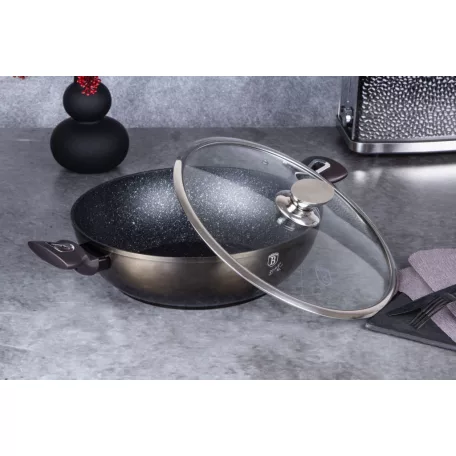 Berlinger Haus Wok+Fedő 30 Cm BH-7115 Shiny Black 