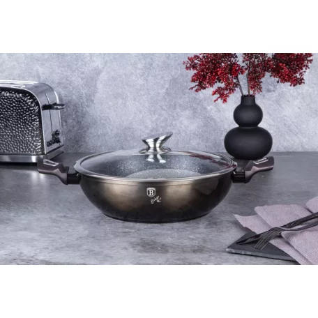 Berlinger Haus Wok+Fedő 30 Cm BH-7115 Shiny Black 