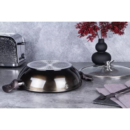 Berlinger Haus Wok+Fedő 30 Cm BH-7115 Shiny Black 