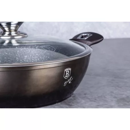 Berlinger Haus Wok+Fedő 30 Cm BH-7115 Shiny Black 