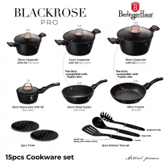 Berlinger Haus Edénykészlet 15 részes BH-8234 Black Rose 