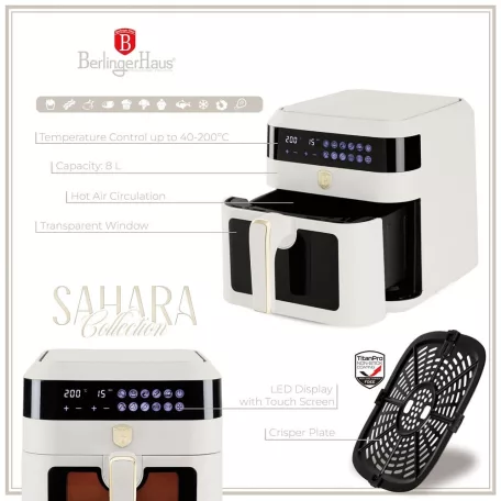Berlinger Haus Forrólevegős AirFryer Sütő 6,3 L BH-9546 Sahara 