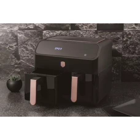 Berlinger Haus Forrólevegős AirFryer Sütő Dupla Kosárral 4 L+4 L BH-9659 Black Rose