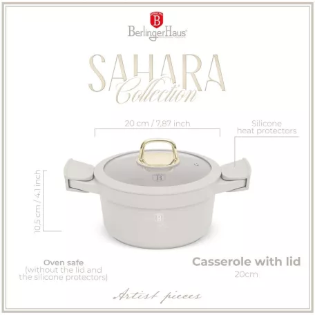 Berlinger Haus Lábas+Fedő 20 cm BH-7786 Sahara