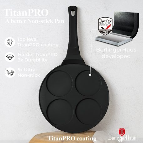 Berlinger Haus Palacsintasütő 26 cm 4 adagos BH-7795 Black Rose