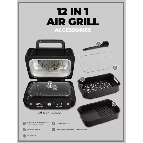 Berlinger Haus Forrólevegős Grillsütő 12 az 1-ben BH-9668 Black Rose 