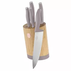   Berlinger Haus Késkészlet 6 részes Bambusz Állvánnyal BH-2756 Taupe