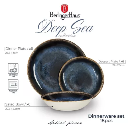 Berlinger Haus Étkészlet 18 részes BH-10301 Deep Sea