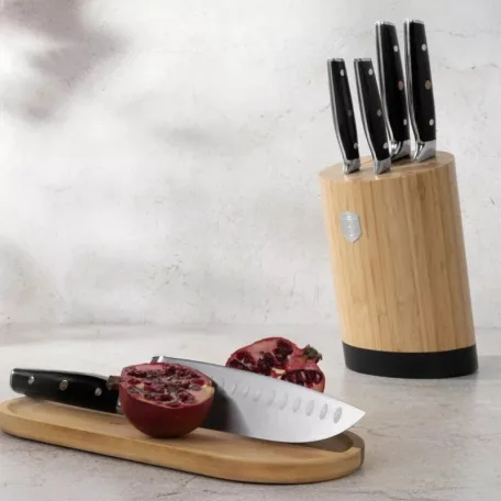 Berlinger Haus Késkészlet 6 részes Bambusz Állvánnyal BH-3136 Matte Black 