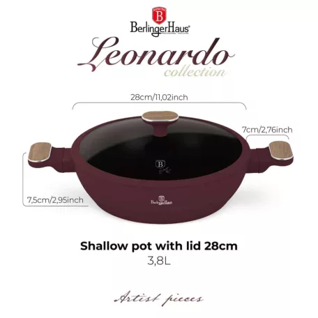 Berlinger Haus Alacsony Lábas+Fedő 28 cm BH-8299 Leonardo 