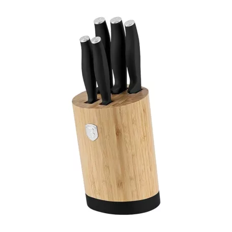 Berlinger Haus Késkészlet 6 részes bambusz állvánnyal BH-2753 Matte Black