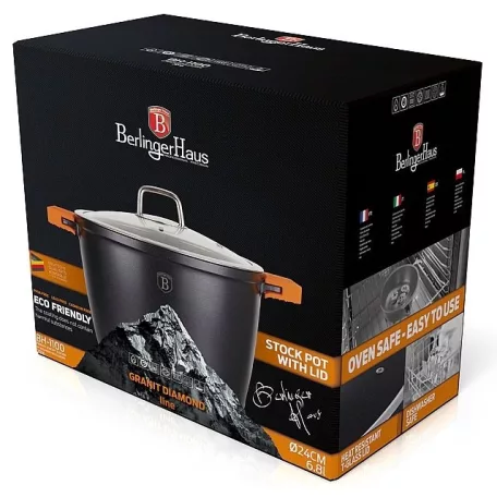 Berlinger Haus Fazék Fedővel 24 cm BH-1100N Granit Diamond 