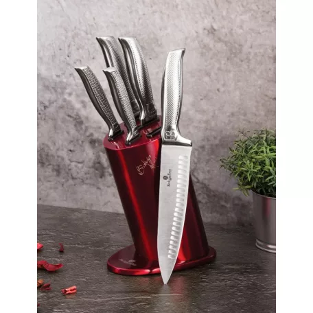 Berlinger Haus Késkészlet+Állvány 6 Részes BH-2273A Burgundy