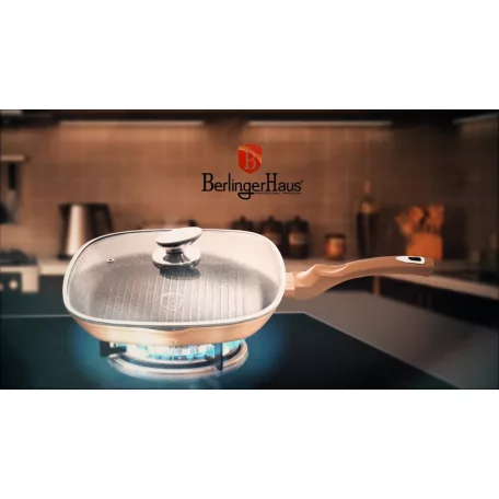 Berlinger Haus Grill Serpenyő Fedővel 28 cm BH-1610N Rose Gold