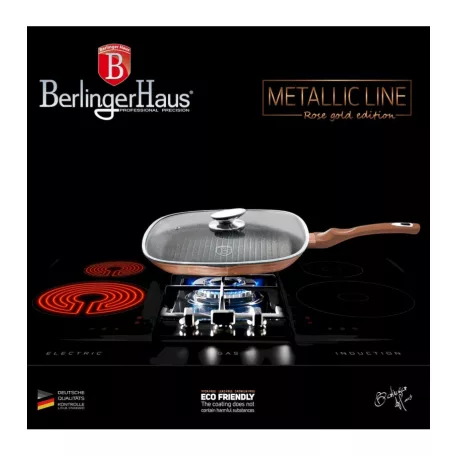 Berlinger Haus Grill Serpenyő Fedővel 28 cm BH-1610N Rose Gold