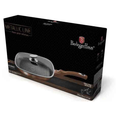 Berlinger Haus Grill Serpenyő Fedővel 28 cm BH-1610N Rose Gold