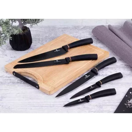 Berlinger Haus Késkészlet+Állvány 6 Részes BH-2407N Black Rose