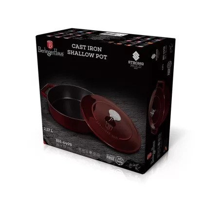 Berlinger Haus Öntöttvas Lábas Fedővel 26 Cm BH-6498 Burgundy