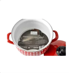 Piros Pöttyös Zománcozott Lábas 16 cm 2 l