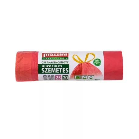 Húzófüles Újrahasznosított Szemeteszsák 25 L Mazzini 20 Db-os