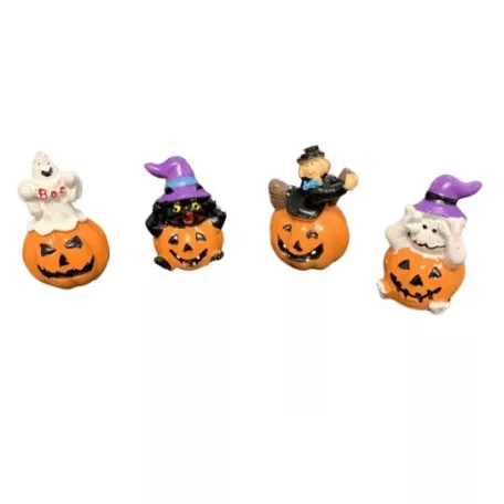 Halloween Tök Dekor Figura 4 db-os 3,5X5,4 Cm 499526