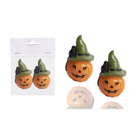 Halloween Tök Zöld Sapkás 2 db-os 2,8*4,6 Cm 499566