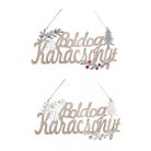 Fa Ajtódísz Boldog Karácsonyt 31*15 cm 060302 