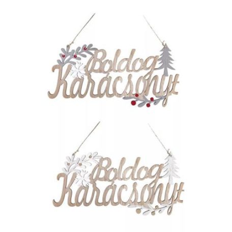 Fa Ajtódísz Boldog Karácsonyt 31*15 cm 060302 