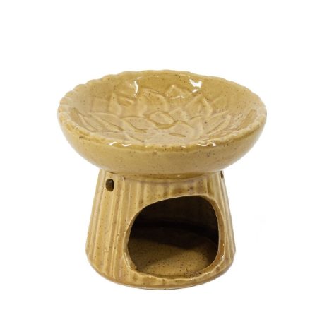 Kerámia olajmécses 11 cm Lótusz barna 145104