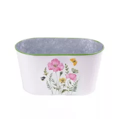 Bádog ovál kaspó 23 cm Pipacsos 080960