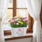 Bádog ovál kaspó 23 cm Pipacsos 080960