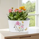 Bádog ovál kaspó 23 cm Pipacsos 080960