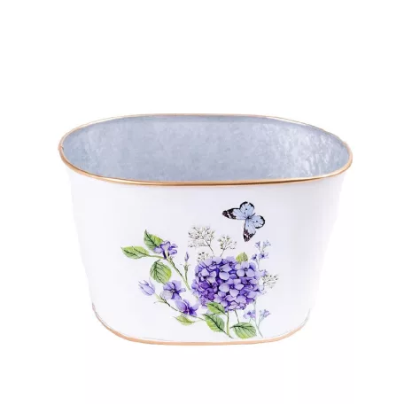 Bádog ovál kaspó 18x11 cm Hortenzia 080976