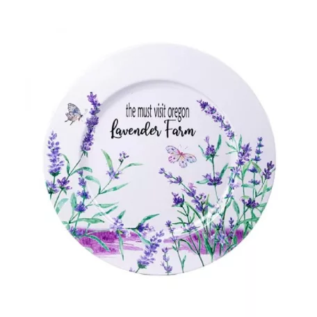 Bádog tálca kerek 33 cm Levendula 081059
