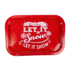Bádog tálca 34x23 cm Let it Snow 081279