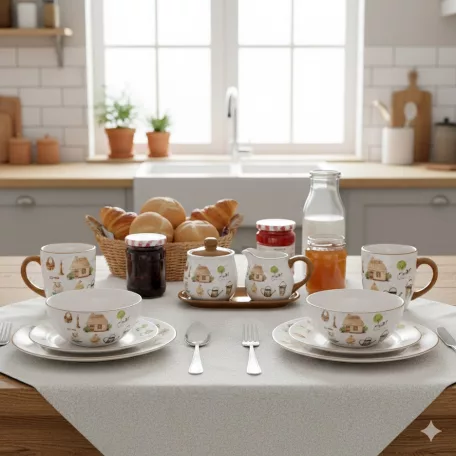 Kerámia Fakanáltartó+Fakanál Happy Farm 172847