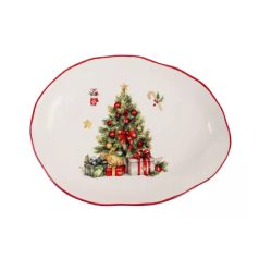 Kerámia tányér 23x17 cm Karácsonyi 172952