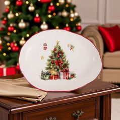 Kerámia tányér 23x17 cm Karácsonyi 172952