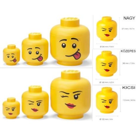 LEGO Fej Tároló Doboz Nagy 3 Db-os 4334 