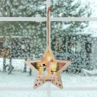 Fa Ablak-Ajtódísz Csillag-Hóember KLW17S 