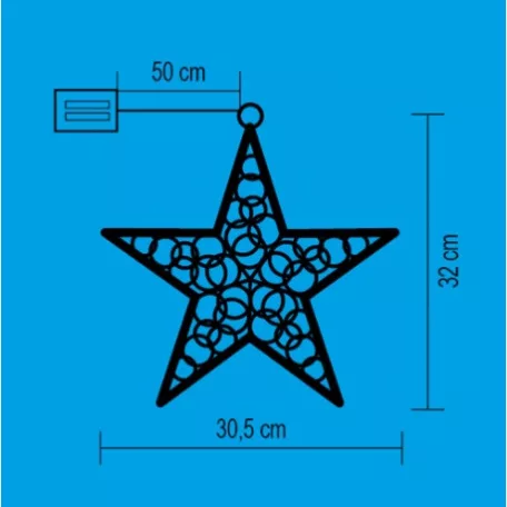 Led Ablakdísz Csillag Elem KID211B/WW